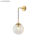 GobekUsa Sleek Glass Spherical Wall Sconce Light - Stylish Single Bulb Wall Hanging Lighting for Living Room