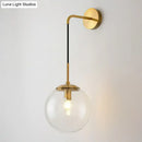 GobekUsa Sleek Glass Spherical Wall Sconce Light - Stylish Single Bulb Wall Hanging Lighting for Living Room