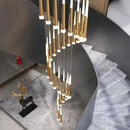 GobekUsa Black Stair Chandelier: Modern Duplex Living Room Dining Room LED Ceiling Light