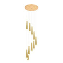 GobekUsa Black Stair Chandelier: Modern Duplex Living Room Dining Room LED Ceiling Light