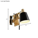 GobekUsa Modern Metallic Gold Wall Mount Sconce Lamp with Barrel Shade