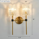 GobekUsa Modern Glass Wall Sconce with Clear Carvings, Gold Finish – Perfect for Living Room