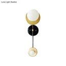 GobekUsa Modern Gold Wall Sconce with Opal Glass Shade - 2 Lights Bulb Lamp