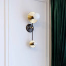 GobekUsa Modern Gold Wall Sconce with Opal Glass Shade - 2 Lights Bulb Lamp