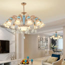 GobekUsa Duplex Ceramic Crystal Pendant Lamp for Modern European Style Living Room