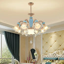 GobekUsa Duplex Ceramic Crystal Pendant Lamp for Modern European Style Living Room