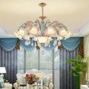 GobekUsa Duplex Ceramic Crystal Pendant Lamp for Modern European Style Living Room