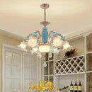 GobekUsa Duplex Ceramic Crystal Pendant Lamp for Modern European Style Living Room