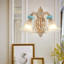 GobekUsa Duplex Ceramic Crystal Pendant Lamp for Modern European Style Living Room