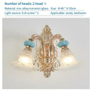 GobekUsa Duplex Ceramic Crystal Pendant Lamp for Modern European Style Living Room