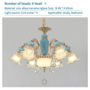 GobekUsa Duplex Ceramic Crystal Pendant Lamp for Modern European Style Living Room