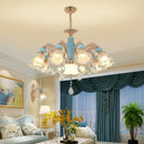 GobekUsa Duplex Ceramic Crystal Pendant Lamp for Modern European Style Living Room