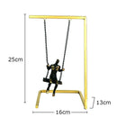 GobekUsa Golden Swing Metal Sculpture Desk Ornament - Modern Home Decor