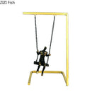 GobekUsa Golden Swing Metal Sculpture Desk Ornament - Modern Home Decor