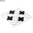 GobekUsa Acrylic Tic-Tac-Toe Chessboard Set: Geometric Artwork Ornaments & Chess Pieces