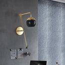 GobekUsa Modern Clear/Black Glass Ball Wall Sconce Light Fixture with Metal Arm - Bedside Lighting