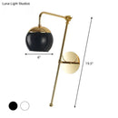 GobekUsa Modern Clear/Black Glass Ball Wall Sconce Light Fixture with Metal Arm - Bedside Lighting