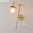 GobekUsa Modern Clear/Black Glass Ball Wall Sconce Light Fixture with Metal Arm - Bedside Lighting