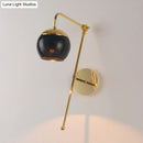 GobekUsa Modern Clear/Black Glass Ball Wall Sconce Light Fixture with Metal Arm - Bedside Lighting