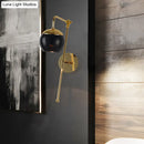 GobekUsa Modern Clear/Black Glass Ball Wall Sconce Light Fixture with Metal Arm - Bedside Lighting