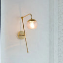 GobekUsa Modern Clear/Black Glass Ball Wall Sconce Light Fixture with Metal Arm - Bedside Lighting
