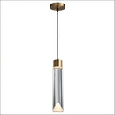 GobekUsa Clear Crystal Copper Pendant Light for Dining, Kitchen, Bedroom - Adjustable G4 Bulb