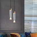 GobekUsa Clear Crystal Copper Pendant Light for Dining, Kitchen, Bedroom - Adjustable G4 Bulb