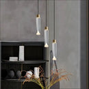 GobekUsa Clear Crystal Copper Pendant Light for Dining, Kitchen, Bedroom - Adjustable G4 Bulb