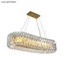 GobekUsa Minimalist 12-Light Clear Crystal Oval Island Lamp Pendant for Dining Room