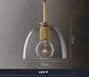 GobekUsa Clear Glass LED Pendant Light Gold Metal ChandelierMarshalAsLED Hanging Lamp