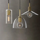 GobekUsa Clear Glass LED Pendant Light Gold Metal ChandelierMarshalAsLED Hanging Lamp