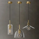 GobekUsa Clear Glass LED Pendant Light Gold Metal ChandelierMarshalAsLED Hanging Lamp