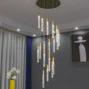 GobekUsa Cylindrical Stair Chandelier: Modern Attic Living Room Lighting