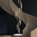 GobekUsa Cylindrical Stair Chandelier: Modern Attic Living Room Lighting