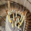 GobekUsa Cylindrical Stair Chandelier: Modern Attic Living Room Lighting