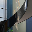 GobekUsa Cylindrical Stair Chandelier: Modern Attic Living Room Lighting