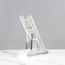 GobekUsa Crystal Staircase Statue: Golden Man Climbing Handicrafts Glass Home Decor