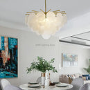 GobekUsa Glass LED Chandelier 50cm Diameter for Living Room, Dining, Island - Lighting Fixtures