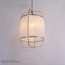 GobekUsa Bamboo Linen Pendant Light Fixture for Restaurant and Clothing Store