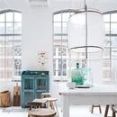 GobekUsa Bamboo Linen Pendant Light Fixture for Restaurant and Clothing Store