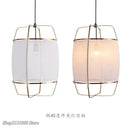 GobekUsa Bamboo Linen Pendant Light Fixture for Restaurant and Clothing Store