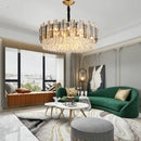 GobekUsa Gray/Clear Crystal K9 LED Pendant Lamp for Modern Luxury Living Room