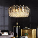 GobekUsa Gray/Clear Crystal K9 LED Pendant Lamp for Modern Luxury Living Room