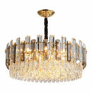 GobekUsa Gray/Clear Crystal K9 LED Pendant Lamp for Modern Luxury Living Room
