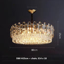 GobekUsa Gray/Clear Crystal K9 LED Pendant Lamp for Modern Luxury Living Room