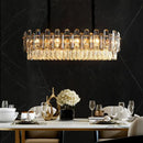 GobekUsa Gray/Clear Crystal K9 LED Pendant Lamp for Modern Luxury Living Room