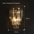 GobekUsa Gray Glass Wall Lamp - Modern Living Room Decor Sconce Light