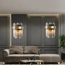 GobekUsa Gray Glass Wall Lamp - Modern Living Room Decor Sconce Light