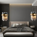GobekUsa Gray Glass Wall Lamp - Modern Living Room Decor Sconce Light