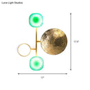 GobekUsa Minimalist Brass Orbit Wall Sconce - 10"/12.5"/17" Wide Light Fixture with White Light